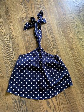 Navy Blue Polka Dot Halter Top